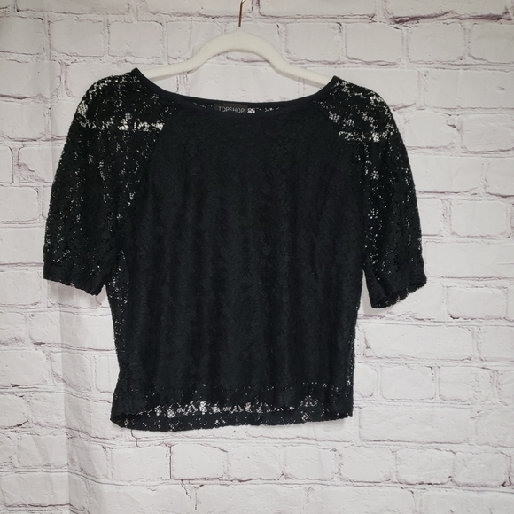 🧡𝅺TOPSHOP Lace Crop Top - Picture 1 of 6